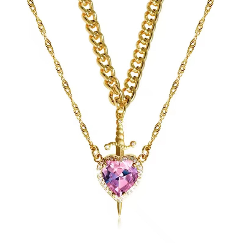 Collar Corazon y Espada